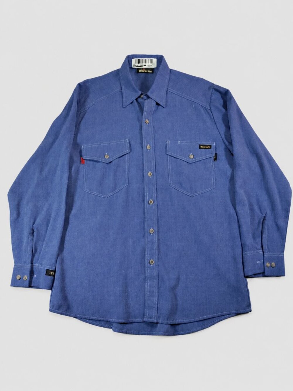 Workrite FR Shirt Mens Large Blue Nomex IIIA HRC 1 NFPA 2112 Long Sleeve